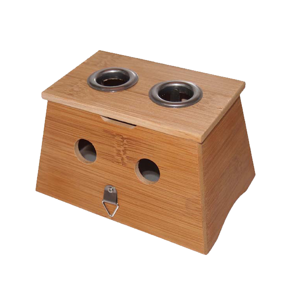 Moxa-Box aus Bambusholz, 1 oder 2 Löcher – Ansicht 2