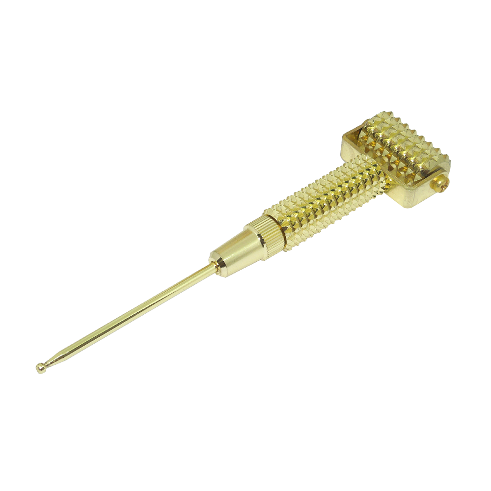 Dermaroller mit gefedertem Punktsucher, goldfarben