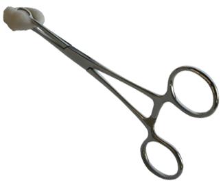 Tupferklemme Edelstahl, 15 cm