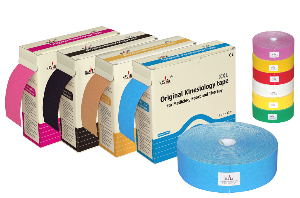 Nasara Kinesiologie-Tape XXL, 5 cm x 32 m, in 10 Farben erhältlich