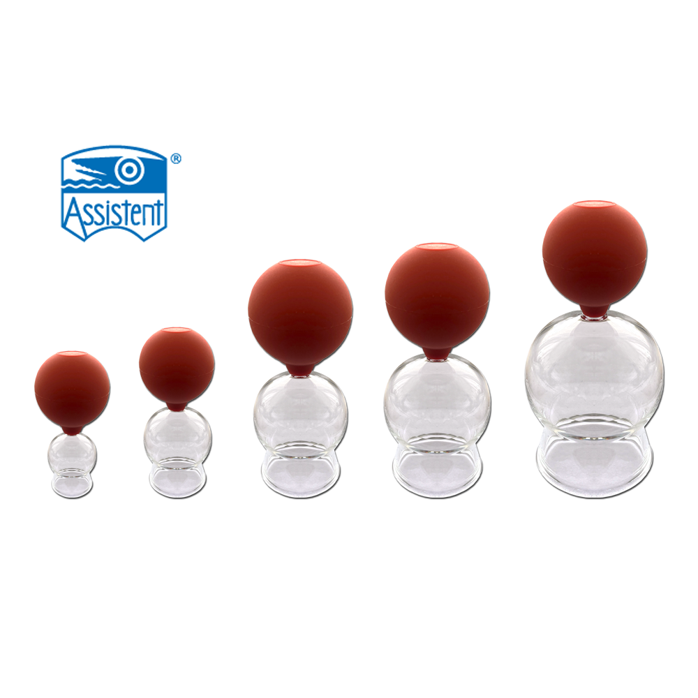 Hecht Assistant Schröpfglas mit Saugball, Borosilikatglas