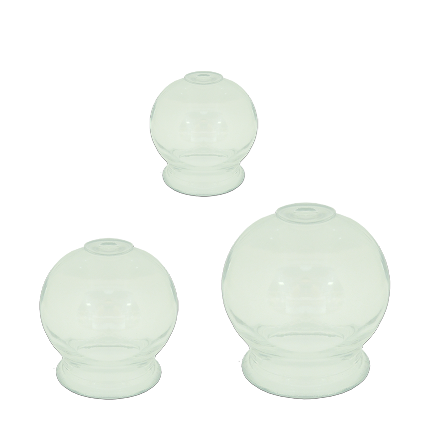 Feuerschröpfgläser-Set dickwandig, 3-teilig, Ø 3,5 / 4,5 / 5 cm