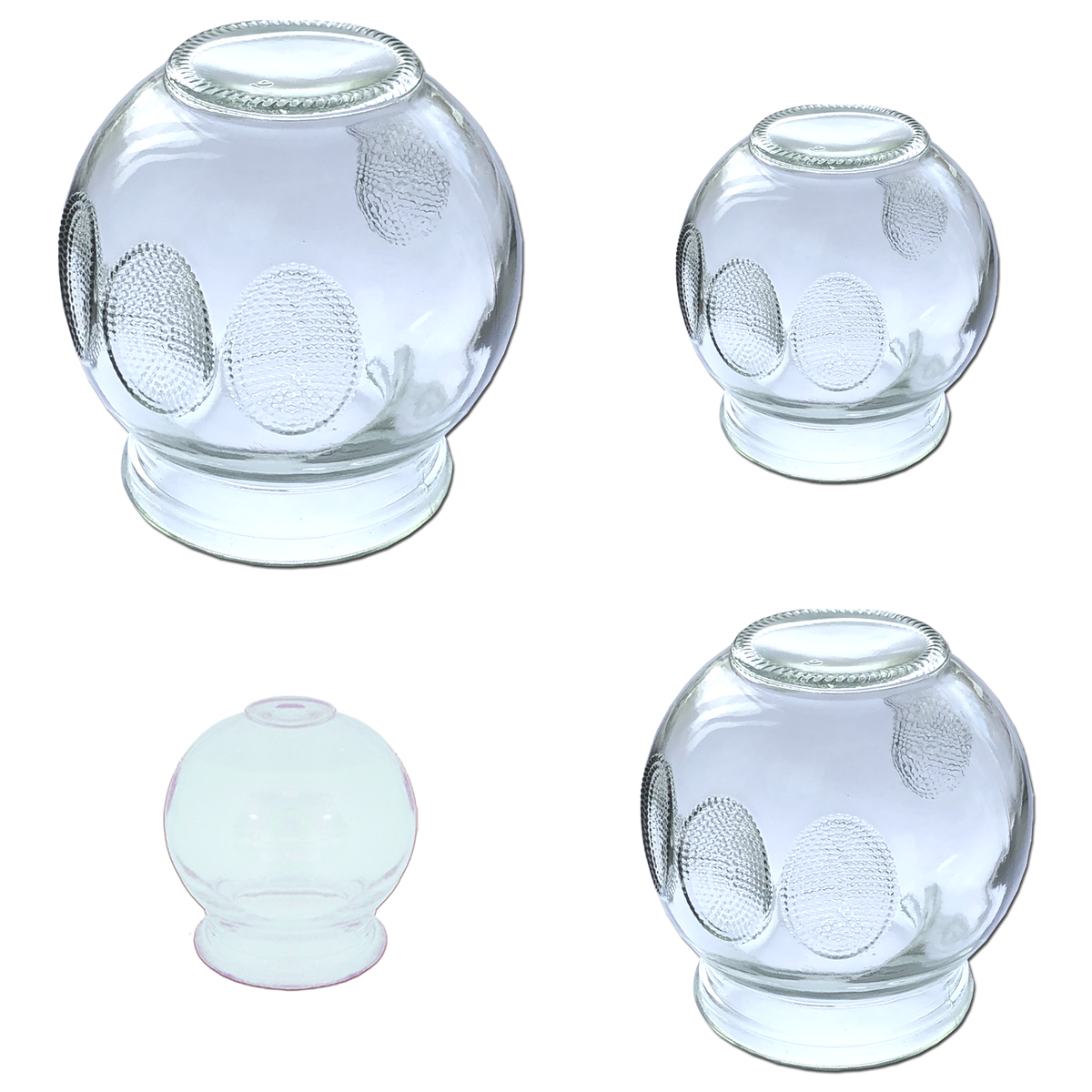Schröpfbecher-Set 4-teilig mit Griffmulde