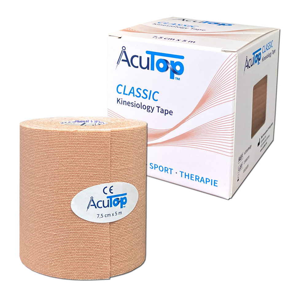AcuTop Classic Tape L, 7,5 cm x 5 m, beige oder blau