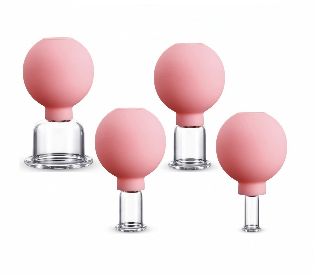 Schröpfgläser Premium-Set Zylinder mit Saugball, 4-teilig
