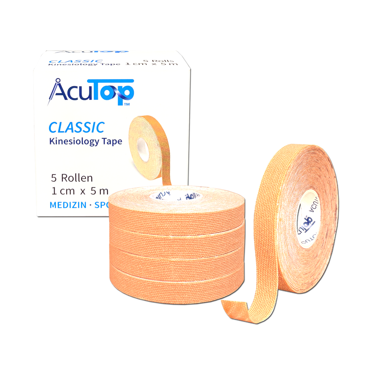 AcuTop Classic Kinesiologie-Tape XS beige, 1 cm x 5 m