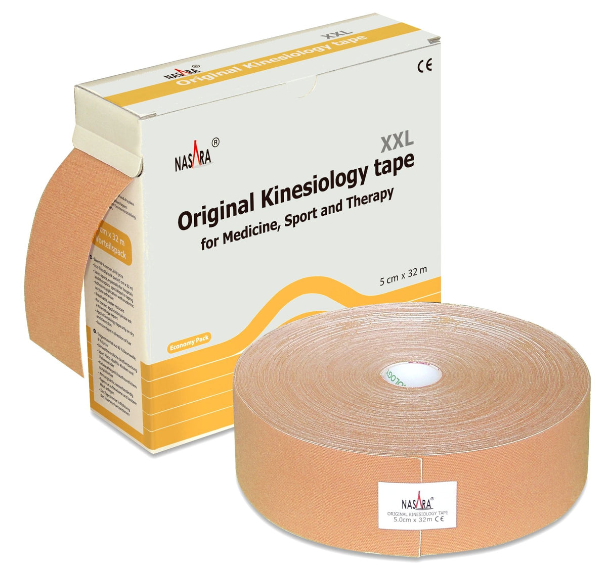 Nasara Kinesiologie-Tape XXL, 5 cm x 32 m, in 10 Farben erhältlich